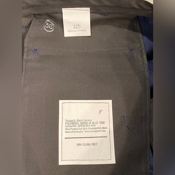 New Old Stock, 1998 US Air Force Dress Blue Uniform Pants, Men’s 32x32 - Picture 7 of 8